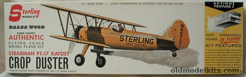 Sterling Stearman PT-17 Kaydet Crop Duster for RC - Dusts Powder in Flight, A2-249 plastic model kit